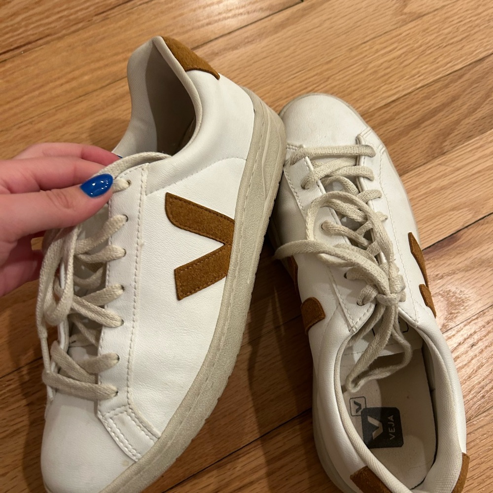 Veja White and Brown Sneakers